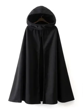 Women Hooded Cape Coat Jacket Poncho