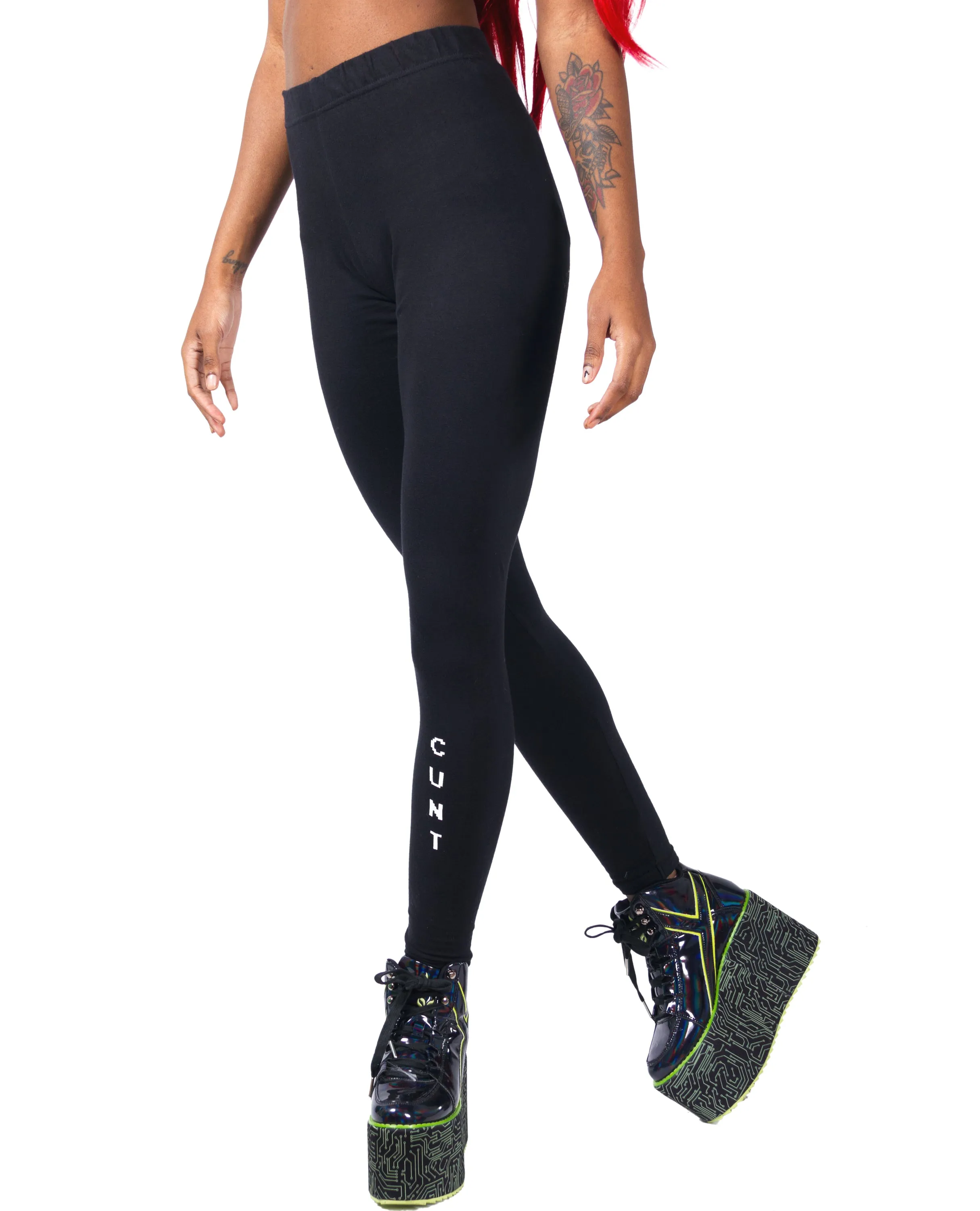 Women's printed leggings with unique designs.