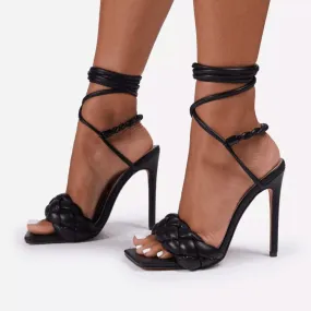 Woven Lace-up Sandals - Star Same Style