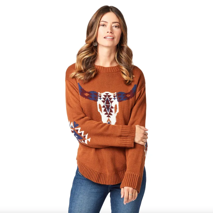 Wrangler Women's Retro Knit Steerhead Sweater - Argan Oil - 112322103