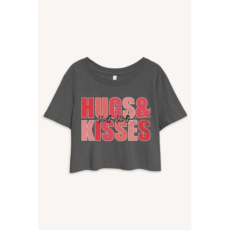 xoxo hugs and kisses juniors cropped t-shirt.