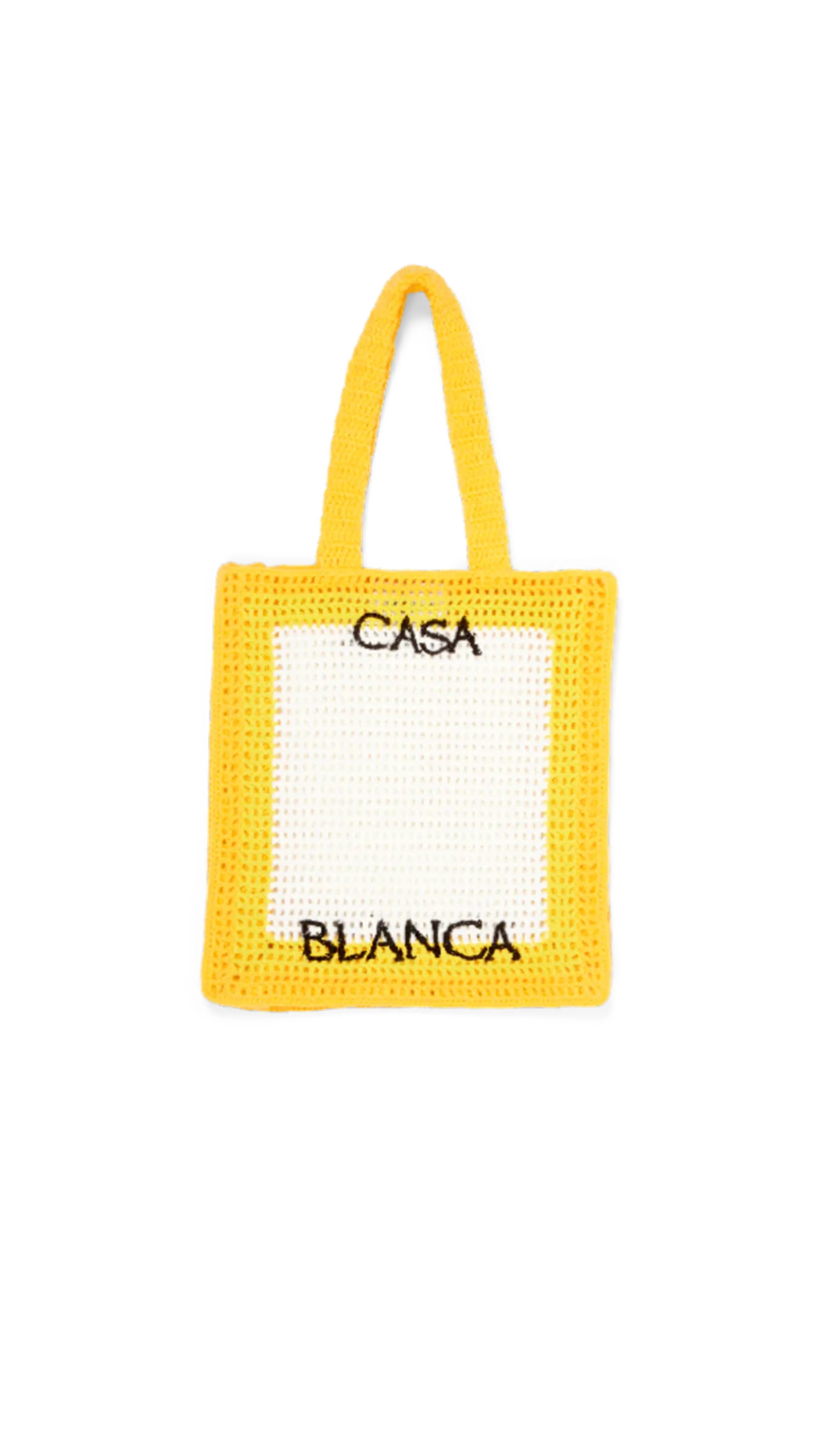 Yellow and White Crochet Bag