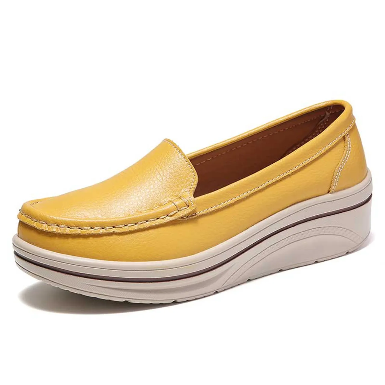 Yellow Slip-On Rocker Bottom Sneaker