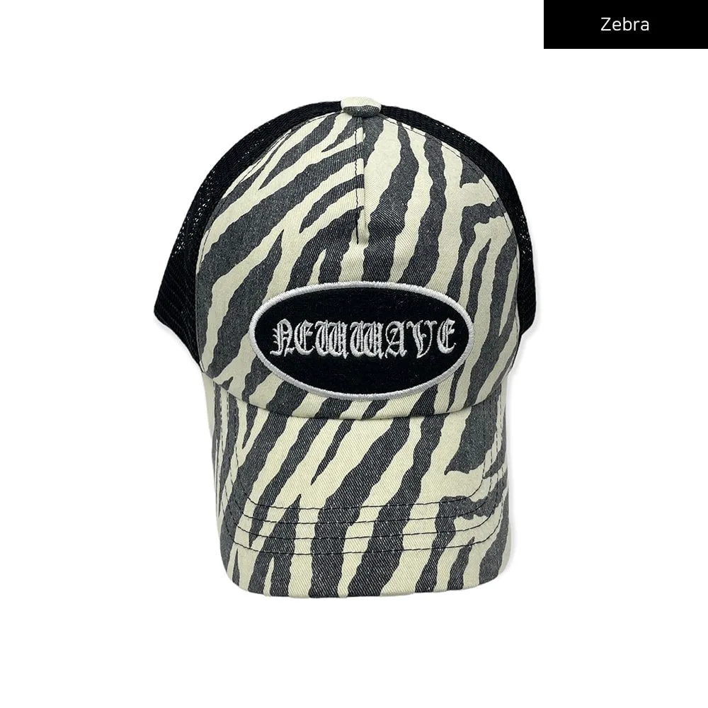 Zebra Pattern Mesh Baseball Hat CY24