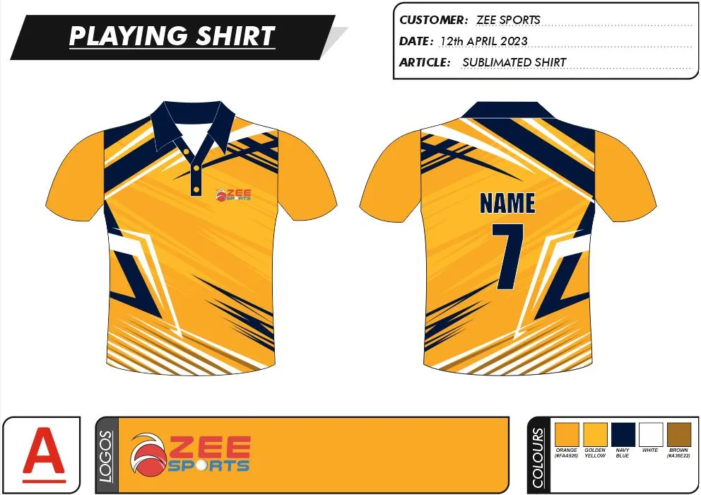 Zee Sports 20 Color Uniform Team Full Kit 42